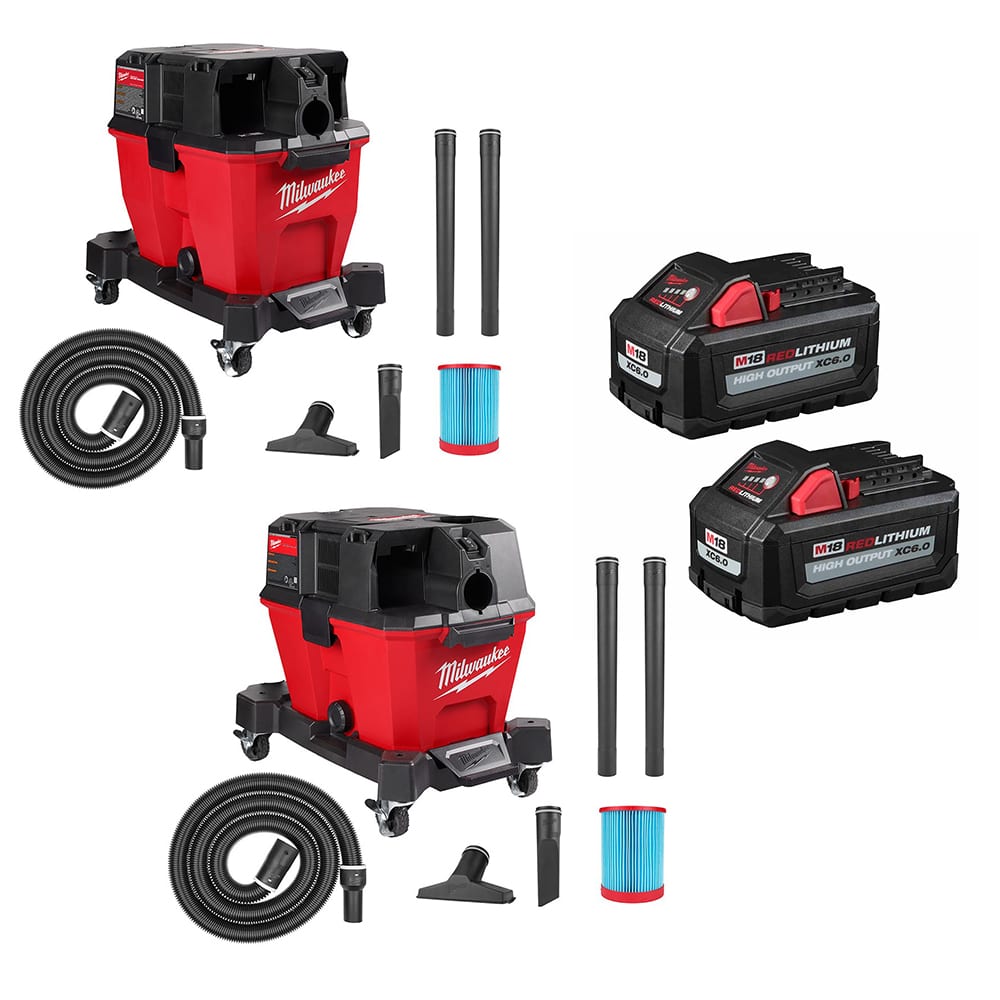 Milwaukee 0910-20 M18 FUEL Vacuum W/ 0920-20 M18 Vacuum & FREE Battery-2Pk
