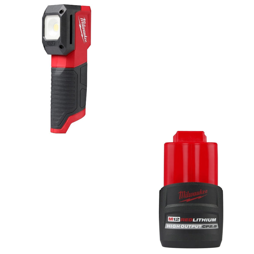Milwaukee 2127-20 M12 Match Light w/ 48-11-2425 M12 CP2.5 Battery Pack