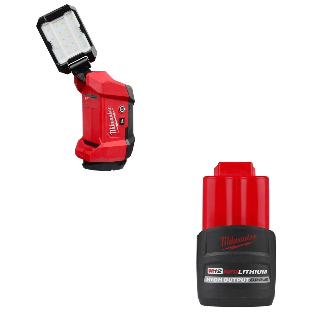 Milwaukee 2350-20 M12 ROVER Multi-Directional Flood Light W/ FREE 48-11-2425 Battery Pack