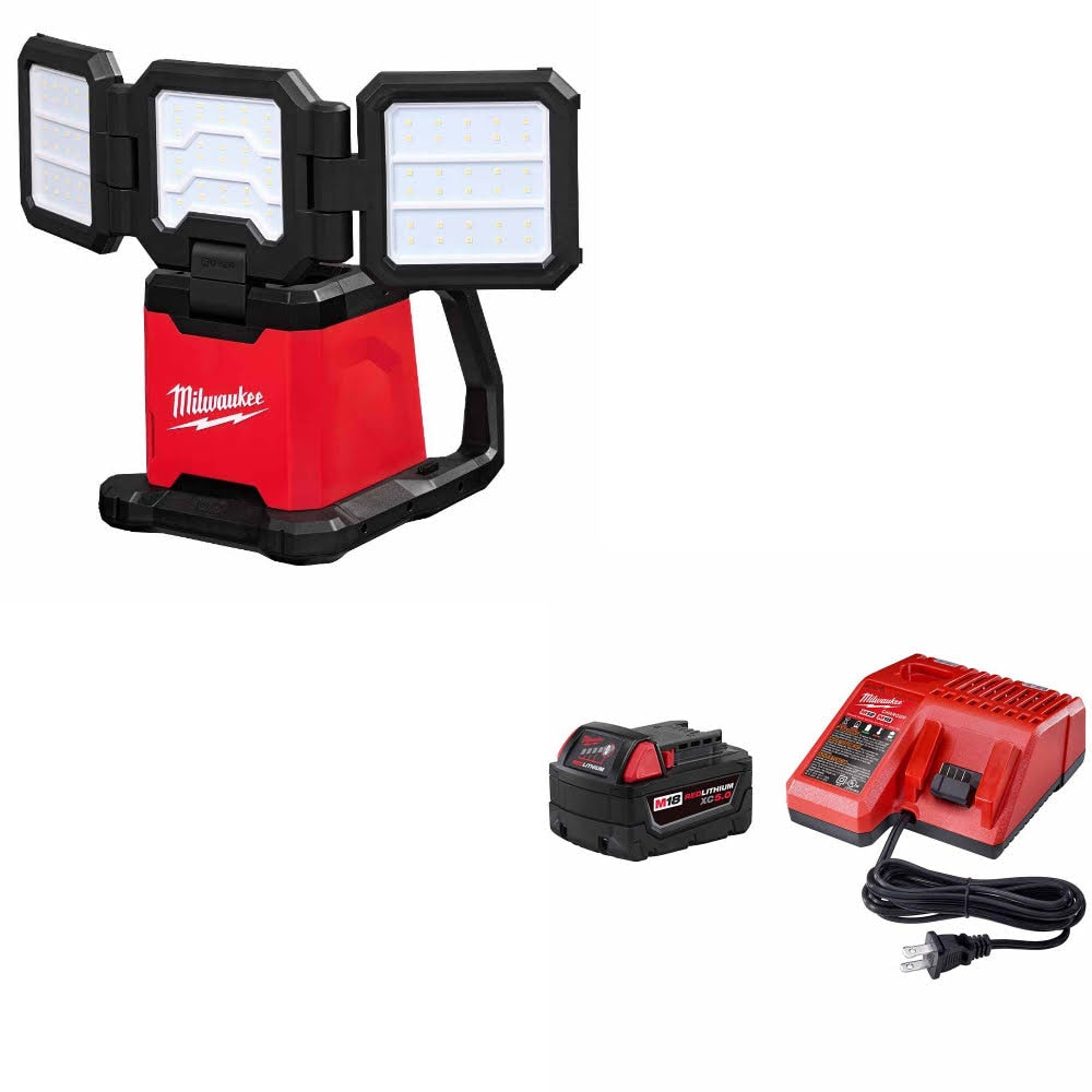 Milwaukee 2368-20 M18 Flood & Area Light W/ 48-59-1850 M18 XC5.0 Starter Kit