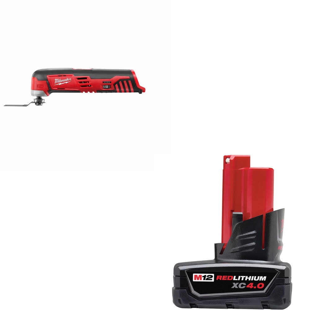 Milwaukee 2426-20 M12 Multi-Tool, Bare W/ 48-11-2440 M12 XC4.0 Battery Pack