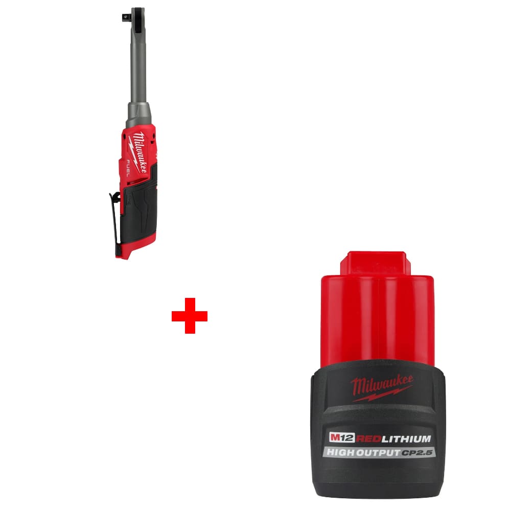Milwaukee 2569-20 M12 FUEL 3/8" Ratchet w/ 48-11-2425 M12 Battery Pack
