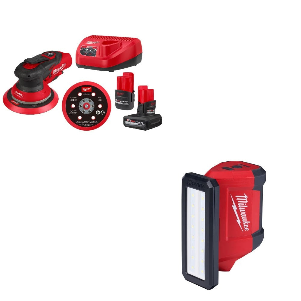 Milwaukee 2585-22CX Orbital Sander Kit W/ FREE 2367-20 Flood Light