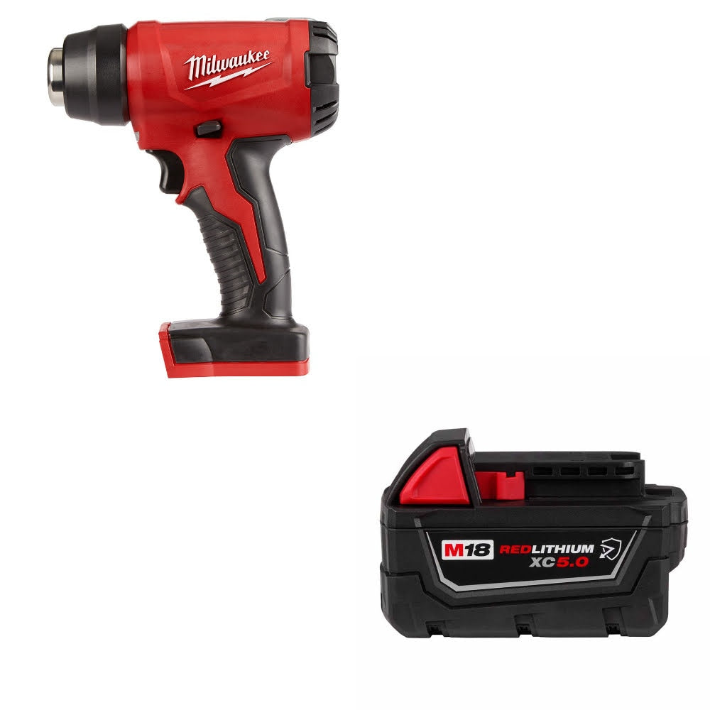 Milwaukee 2688-20 M18 Heat Gun, Bare Tool W/ 48-11-1850R M18 XC5.0 Battery