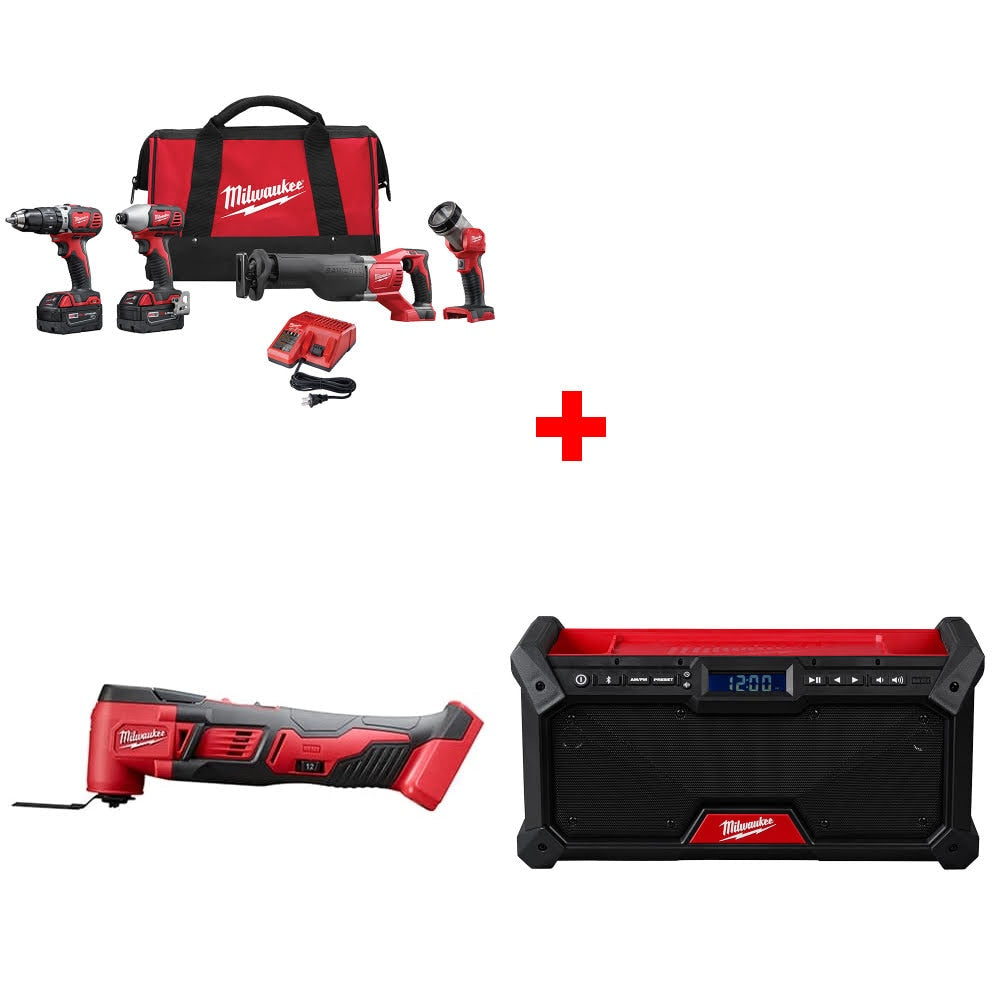 Milwaukee 2696-24 M18 4-Tool Combo Kit W/ FREE 2626-20 18V Multi-Tool