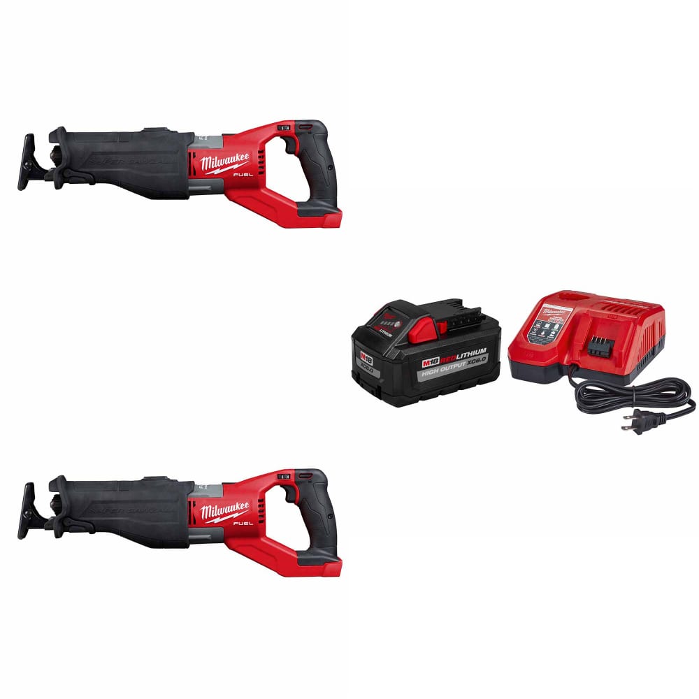 Milwaukee 2722-20 M18 FUEL SAWZALL, 2Pk w/ FREE 48-59-1880 M18 Starter Kit