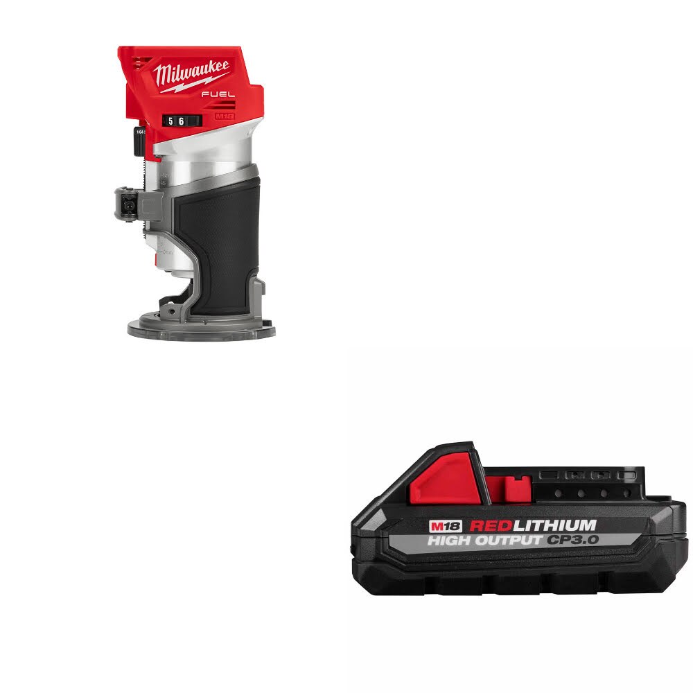 Milwaukee 2723-20 M18 FUEL Router, Bare Tool W/ 48-11-1835 M18 CP3.0 Battery
