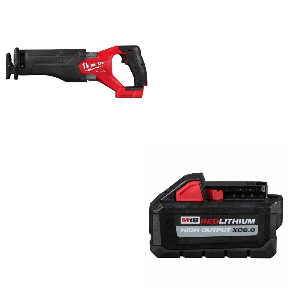 Milwaukee 2821-20 M18 FUEL Recip Saw W/ 48-11-1865 M18 XC6.0 Battery Pack
