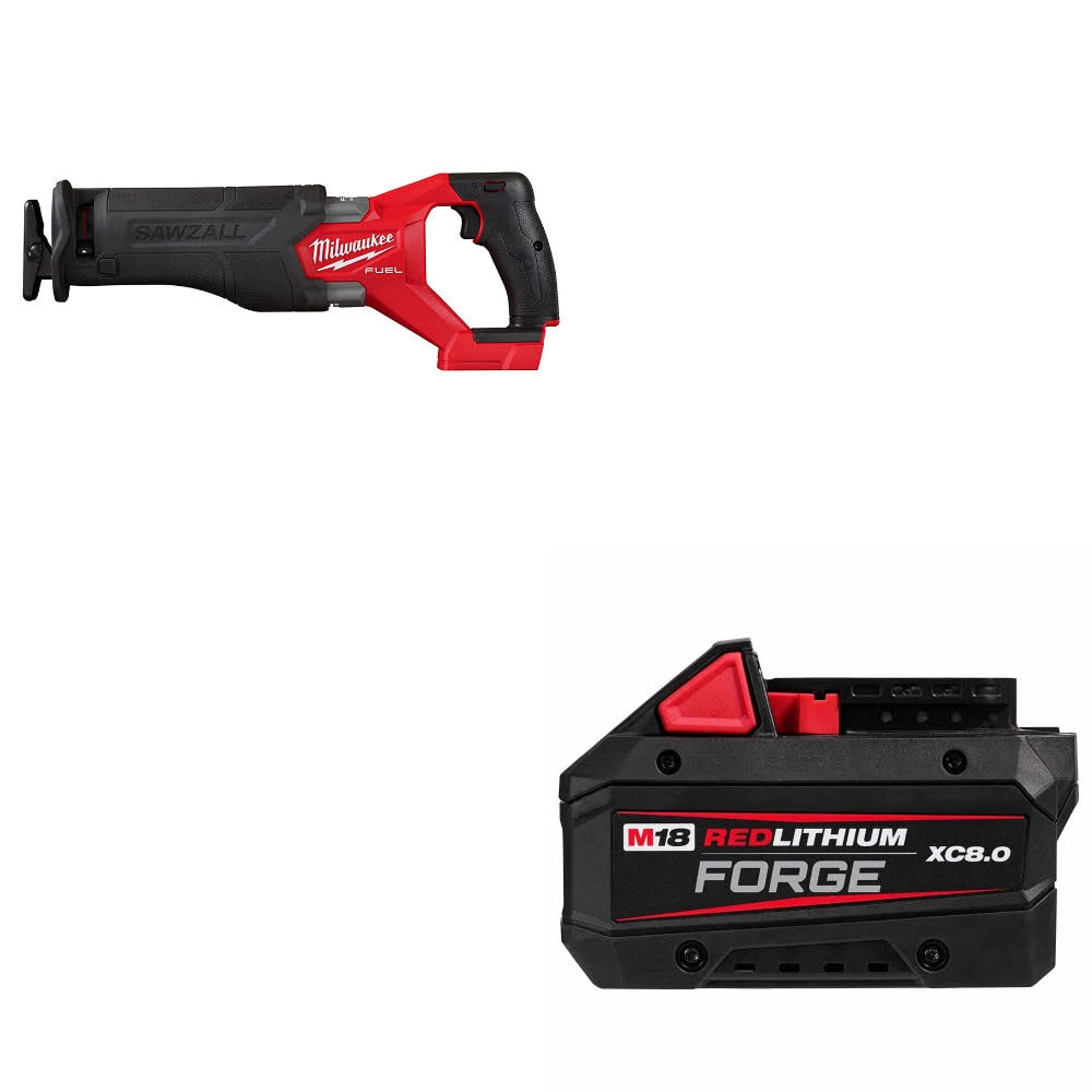 Milwaukee 2821-20 M18 FUEL Recip Saw W/ 48-11-1881 M18 XC8.0 Battery Pack