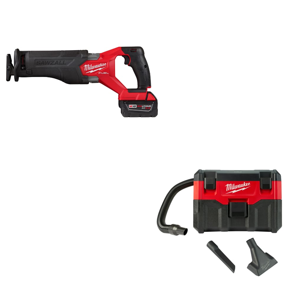 Milwaukee 2821-21 M18 FUEL SAWZALL Recip Saw Kit W/ FREE 0880-20 18V Vacuum