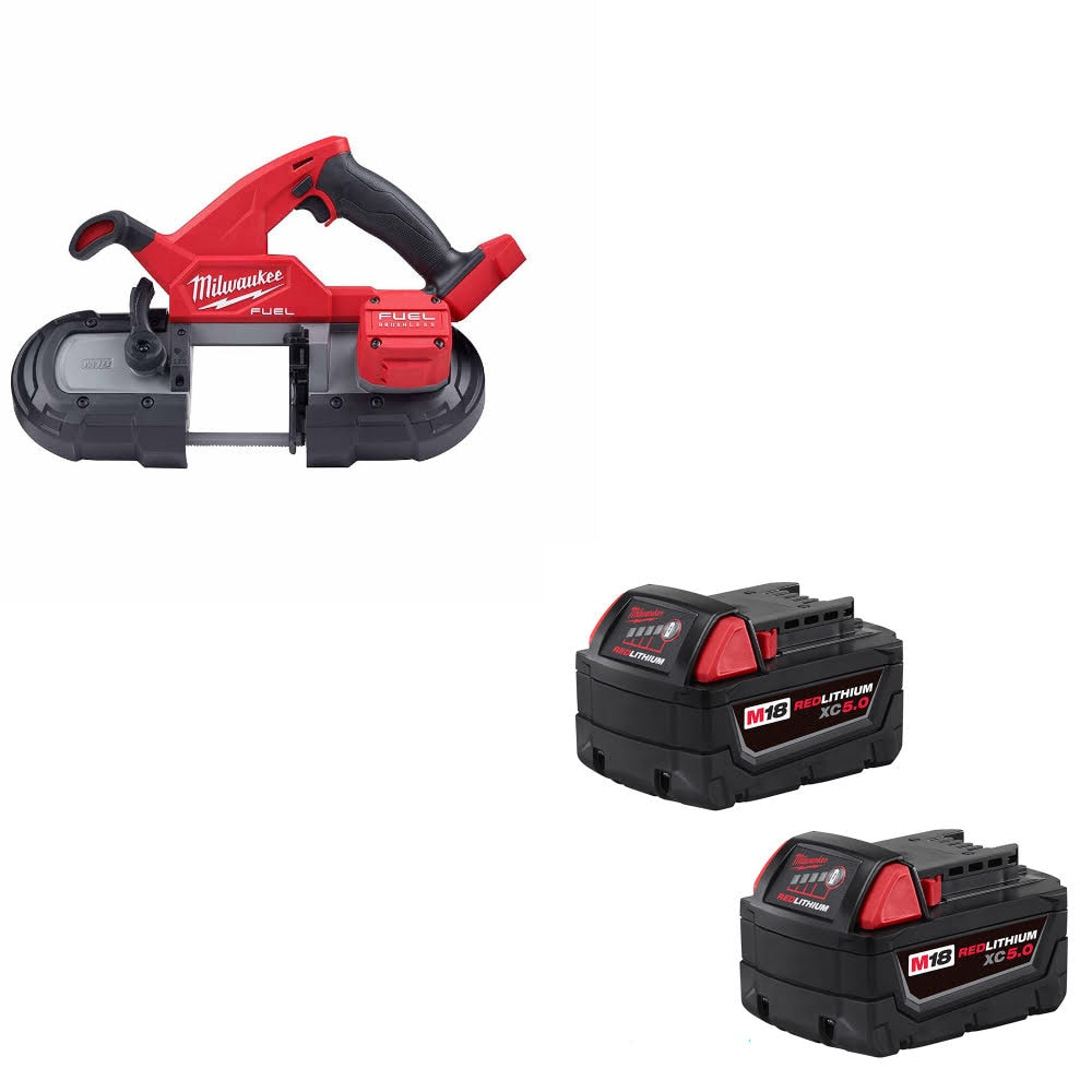 Milwaukee 2829-20 M18 FUEL Band Saw W/ 48-11-1852 M18 XC5.0 Battery, 2 Pack