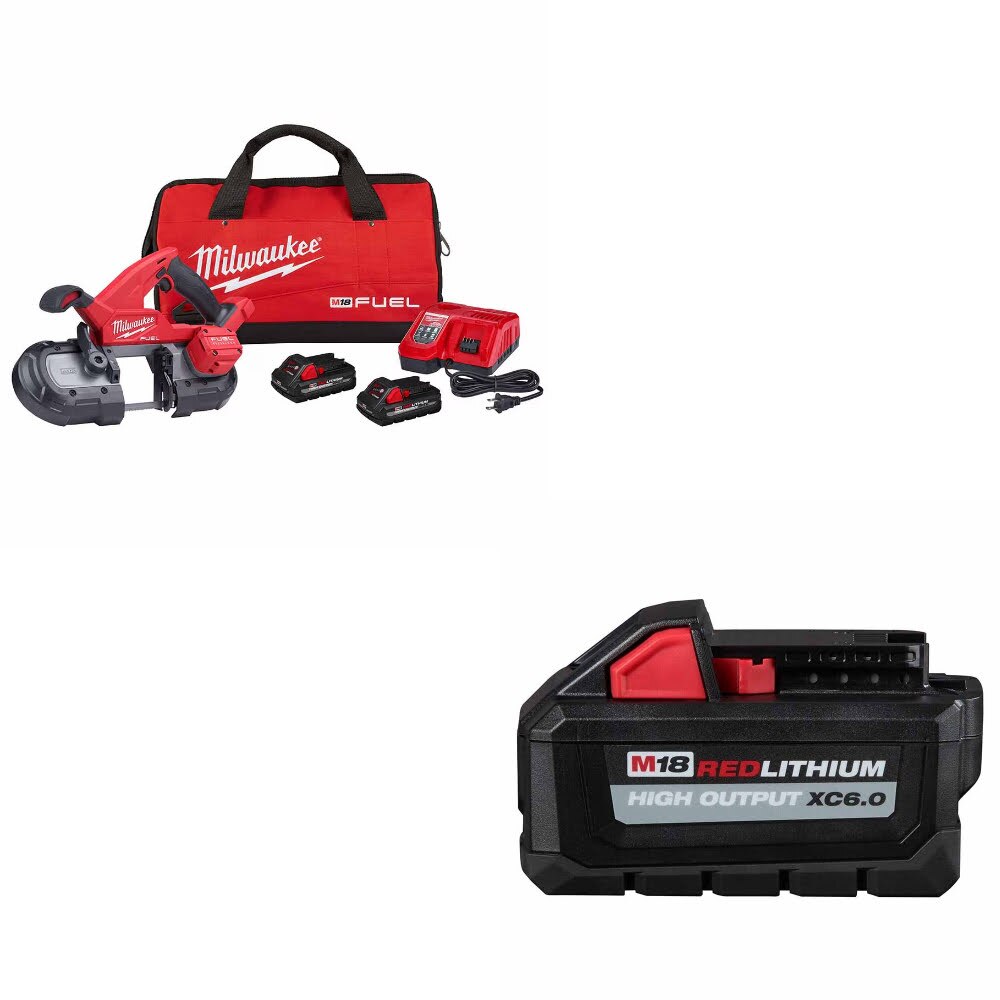 Milwaukee 2829-22 M18 Band Saw Kit w/ FREE 48-11-1865 M18 XC6.0 Battery Pack