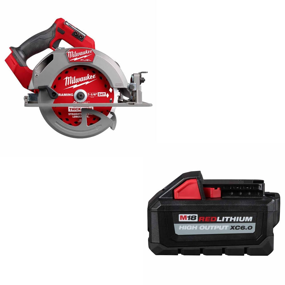 Milwaukee 2834-20 M18 FUEL 7-1/4” Circ Saw W/ 48-11-1865 M18 XC6.0 Battery Pack