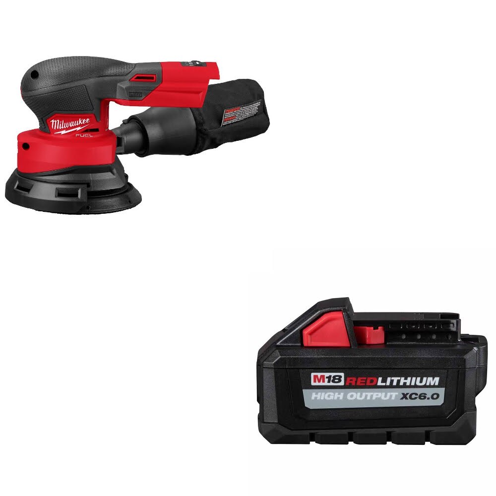 Milwaukee 2837-20 Random Orbital Sander Kit W/ FREE XC6.0 Battery