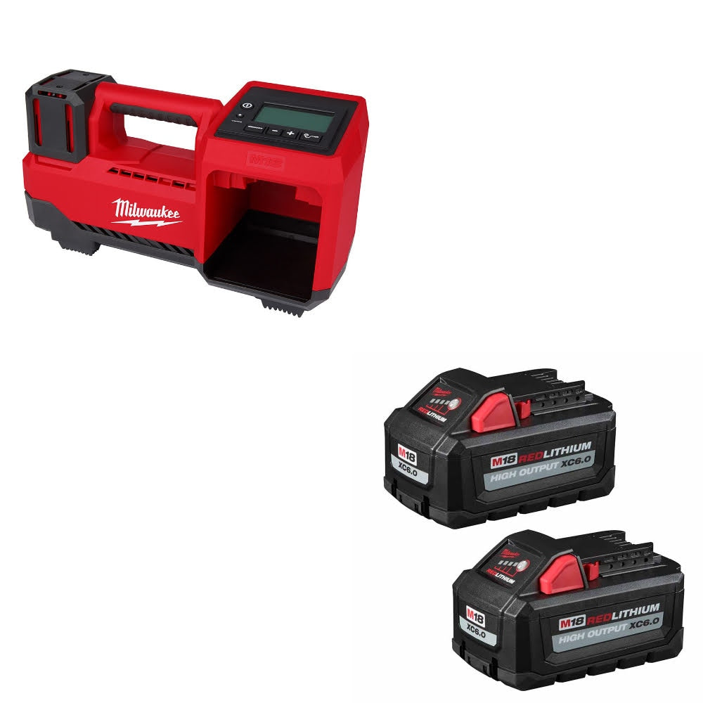 Milwaukee 2848-20 M18 Tire Inflator, Bare W/ 48-11-1862 M18 XC6.0 Battery, 2Pk