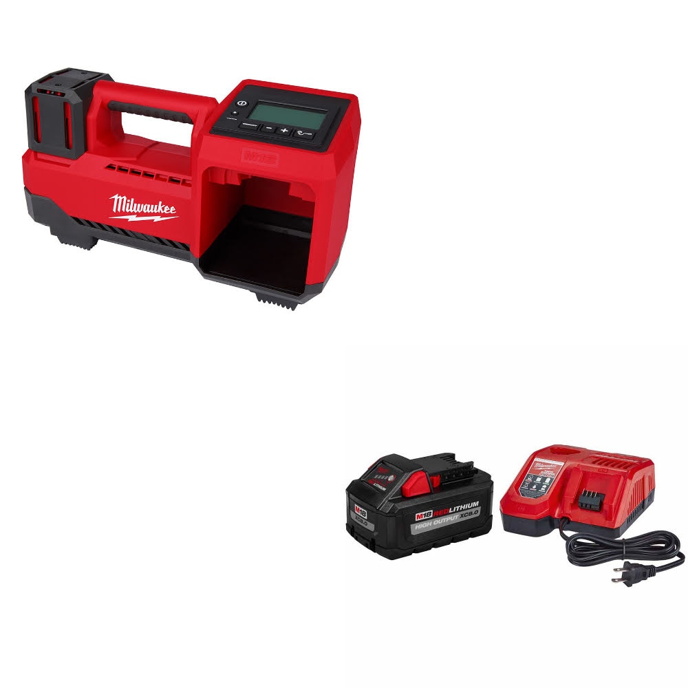 Milwaukee 2848-20 M18 Tire Inflator, Bare W/ 48-59-1880 M18 XC8.0 Starter Kit