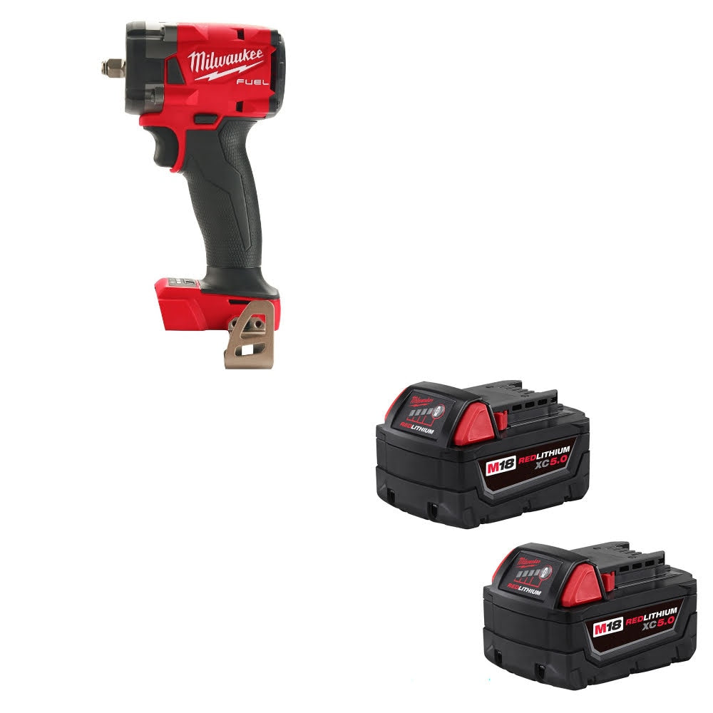 Milwaukee 2854-20 M18 FUEL 3/8" Impact Wrench W/ 48-11-1852 M18 Battery, 2 Pack