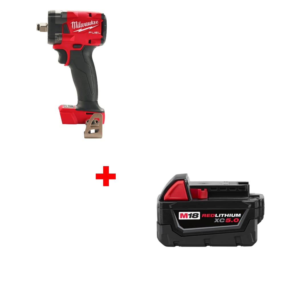 Milwaukee 2855-20 M18 FUEL Impact Wrench w/ FREE 48-11-1850 M18 Battery Pack