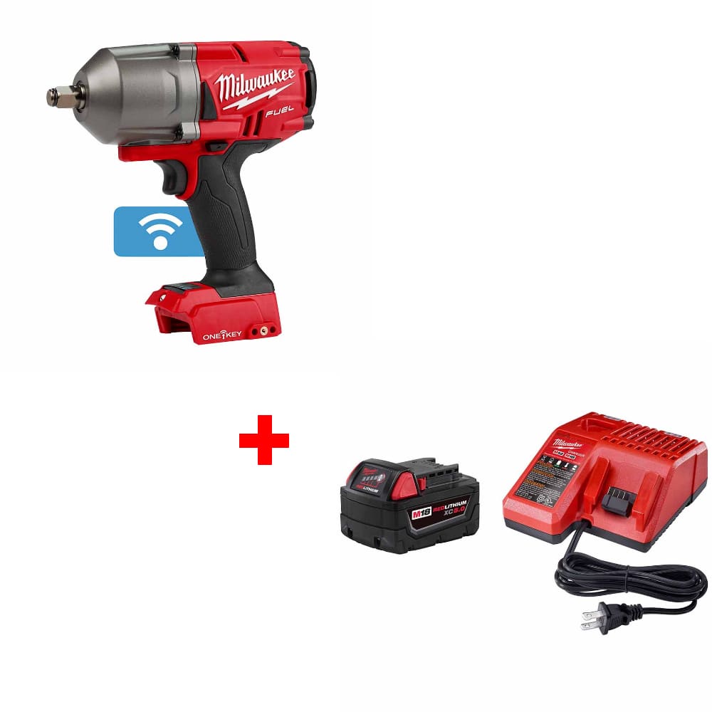 Milwaukee 2863-20 M18 FUEL Impact Wrench w/ FREE 48-59-1850 M18 Starter Kit