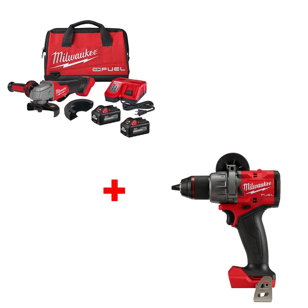 Milwaukee 2880-22 M18 FUEL Grinder Kit w/ FREE 2904-20 M18 1/2" Drill/Driver