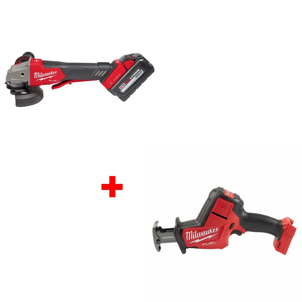 Milwaukee 2882-22 M18 FUEL Grinder Kit w/ 2719-20 M18 FUEL Hackzall, Bare
