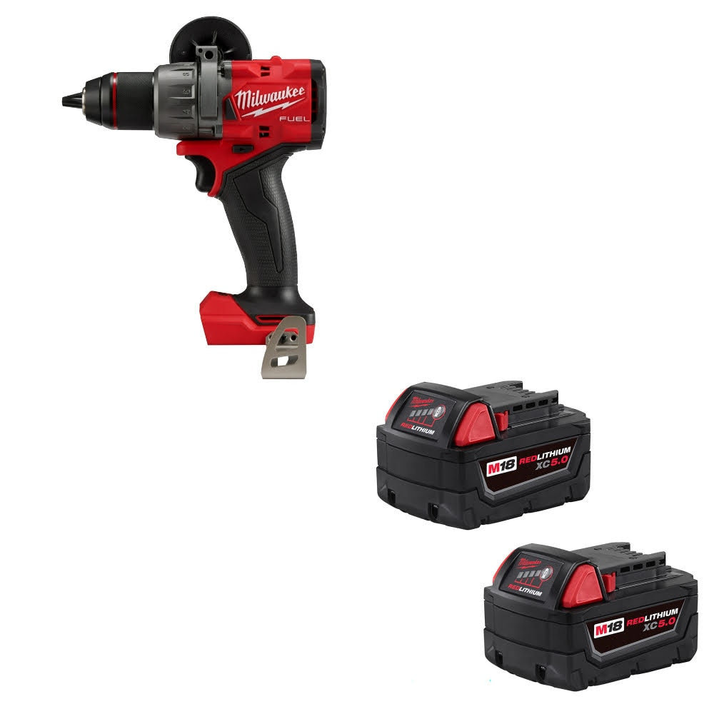 Milwaukee 2904-20 M18 FUEL 1/2" Drill/Driver W/ 48-11-1852 M18 XC5 Battery, 2Pk