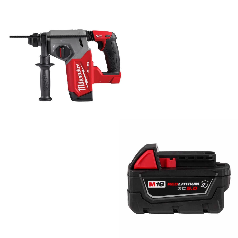 Milwaukee 2912-20 M18 FUEL 1" Rotary Hammer W/ 48-11-1850R M18 XC5.0 Battery