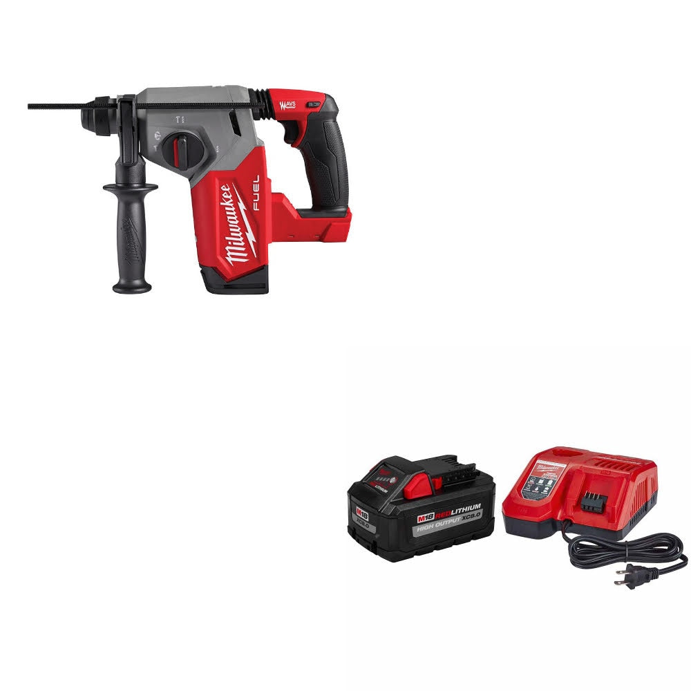 Milwaukee 2912-20 M18 FUEL 1" Rotary Hammer W/ 48-59-1880 M18 XC8.0 Starter Kit