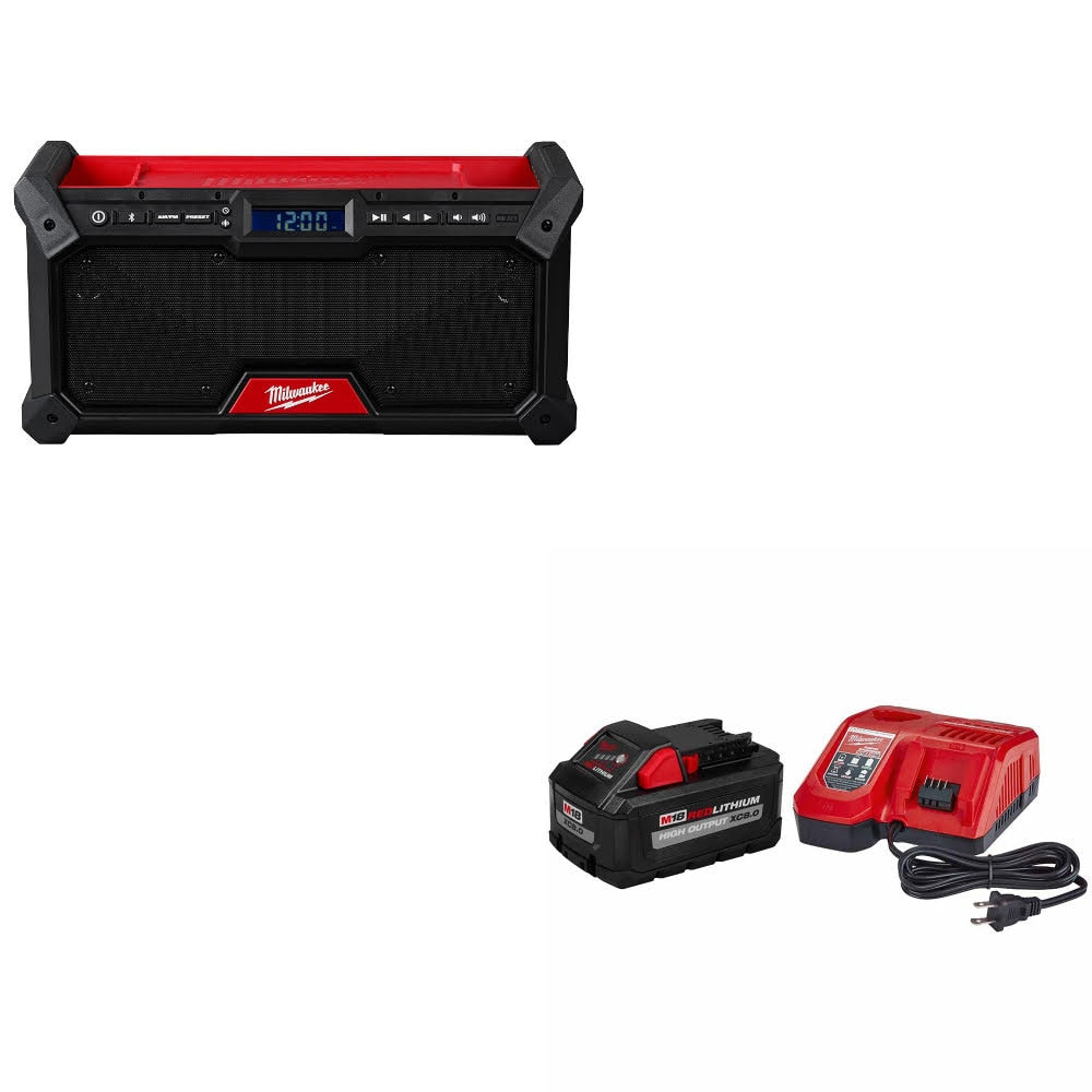 Milwaukee 2952-20 M18 Jobsite Radio W/ 48-59-1880 M18 XC8.0 Starter Kit