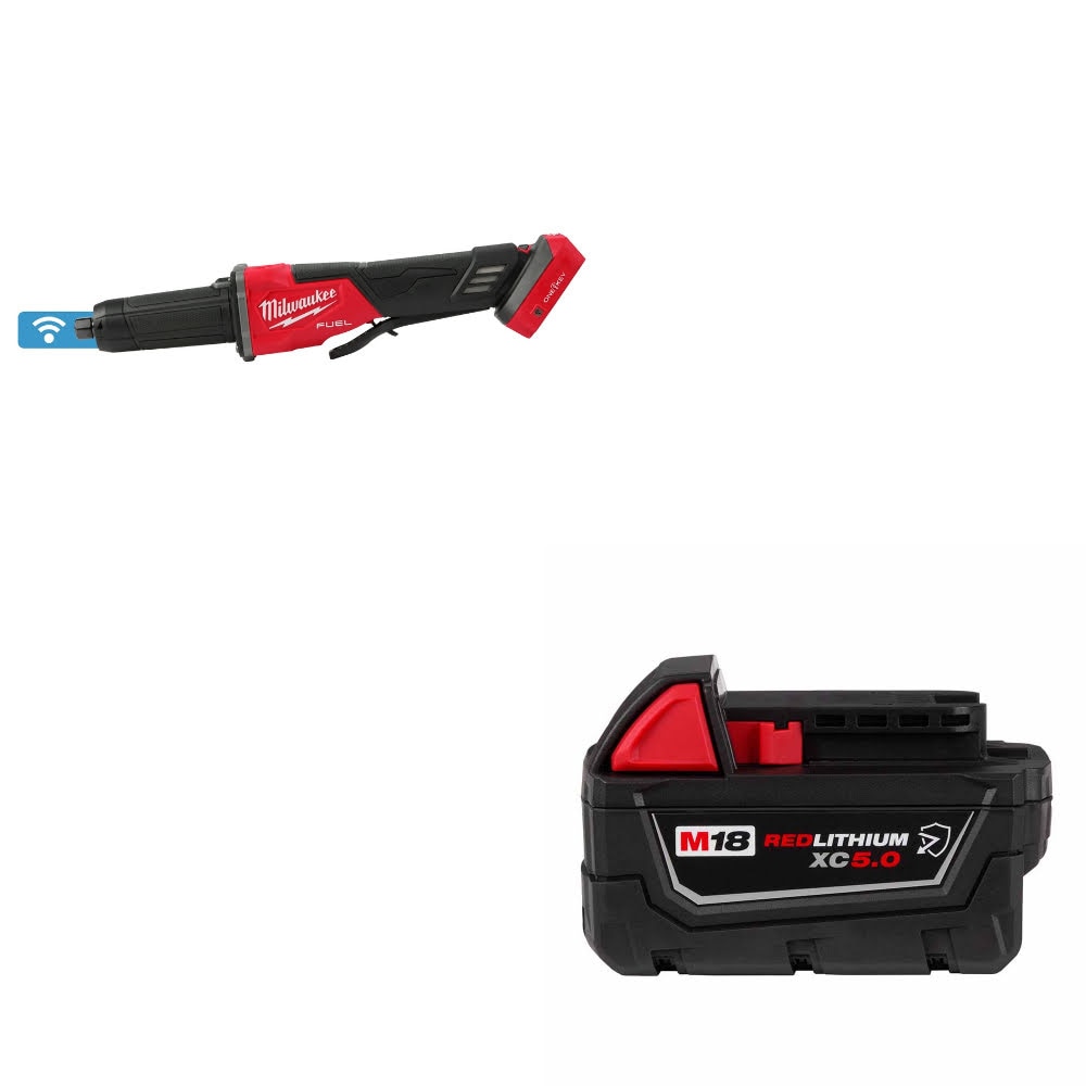Milwaukee 2984-20 M18 FUEL Die Grinder W/ 48-11-1850R M18 XC5.0 Battery