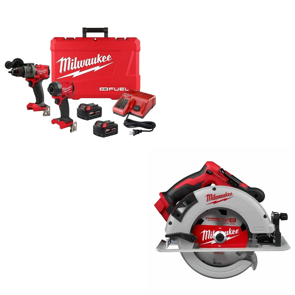 Milwaukee 3697-22 M18 FUEL 2-Tool Combo W/ FREE 2631-20 Circular Saw