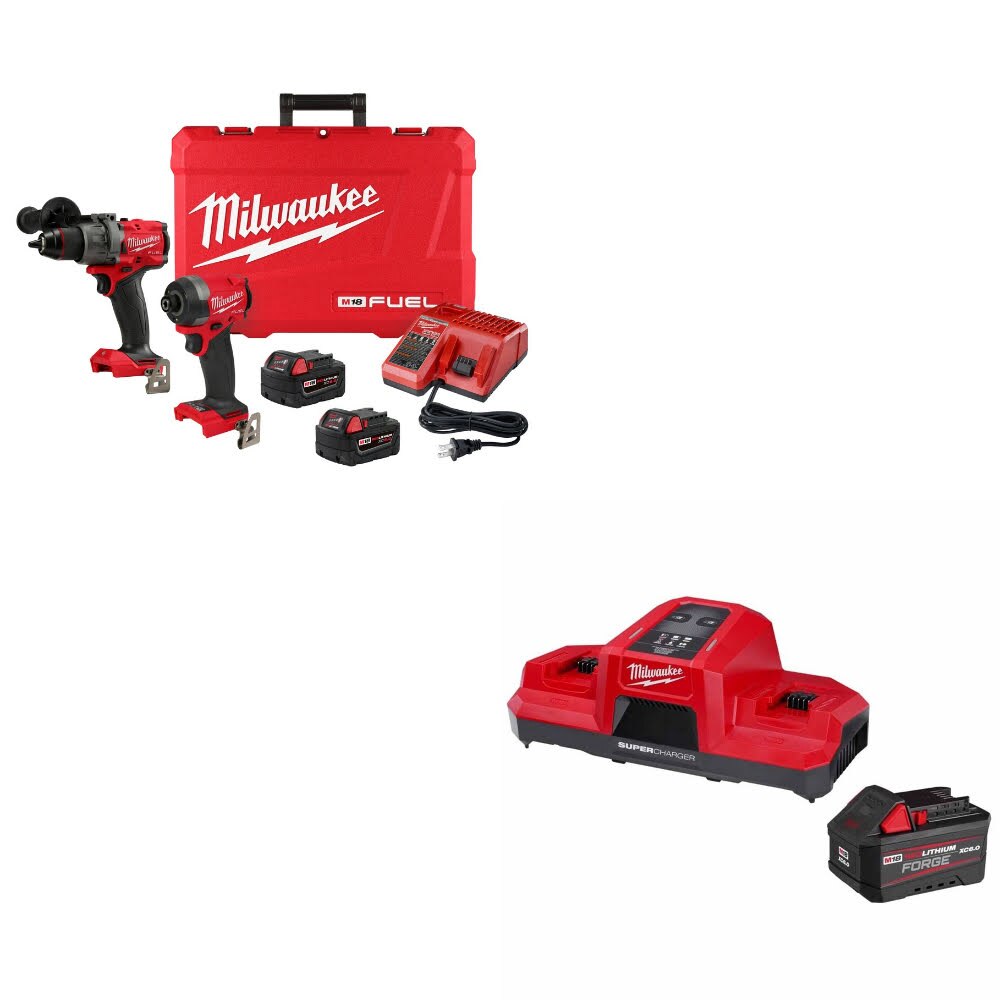 Milwaukee 3697-22 M18 FUEL 2-Tool Combo Kit W/ 48-59-1861 M18 18V Starter Kit