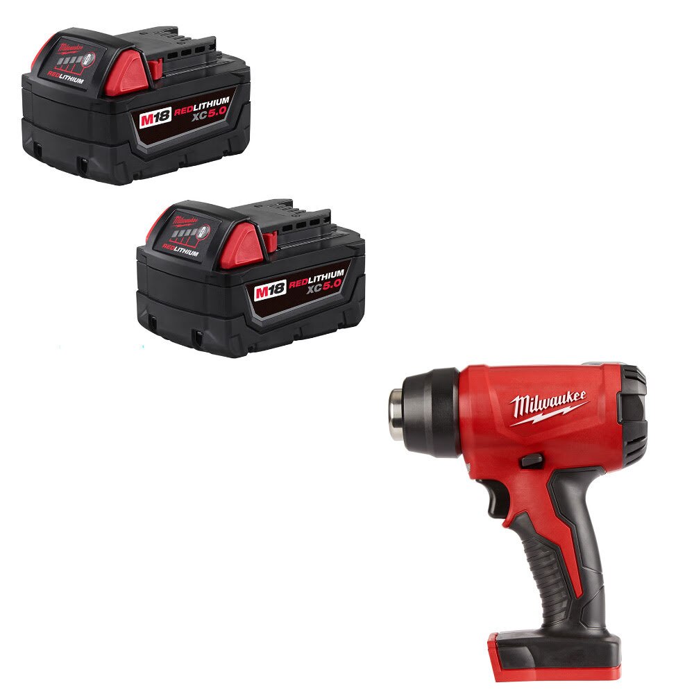 Milwaukee 48-11-1852 Battery Kit W/ FREE 2688-20 Heat Gun