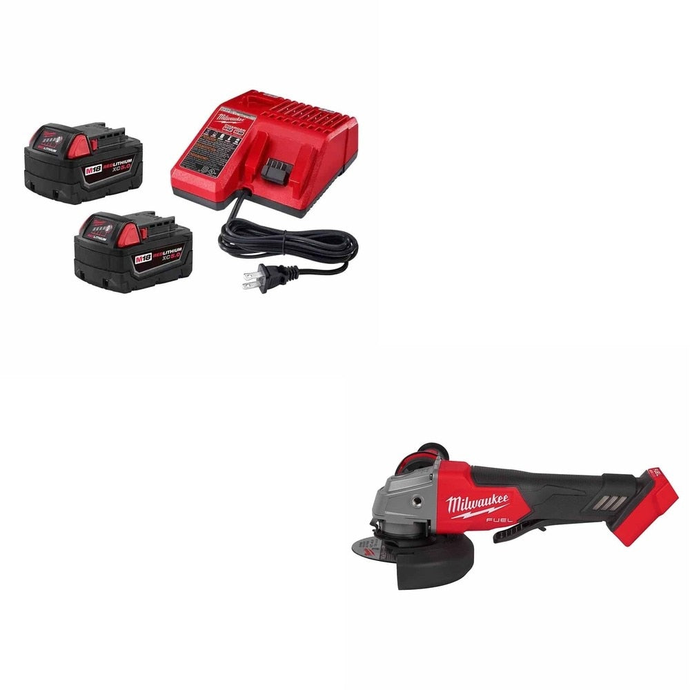 Milwaukee 48-59-1852B M18 5Ah 2pk Starter W/ FREE 2880-20 Grinder