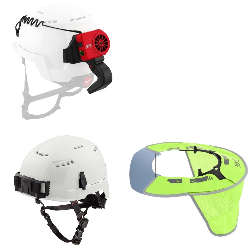 Milwaukee 48-73-1300 Safety Helmet Kit W/ Cooling Fan and Sun Visor