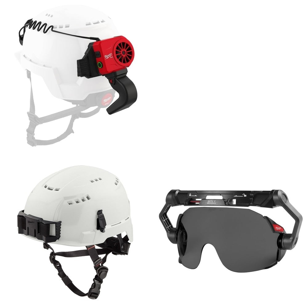 Milwaukee 48-73-1300 Safety Helmet Kit W/ USB Fan and Eye Visor