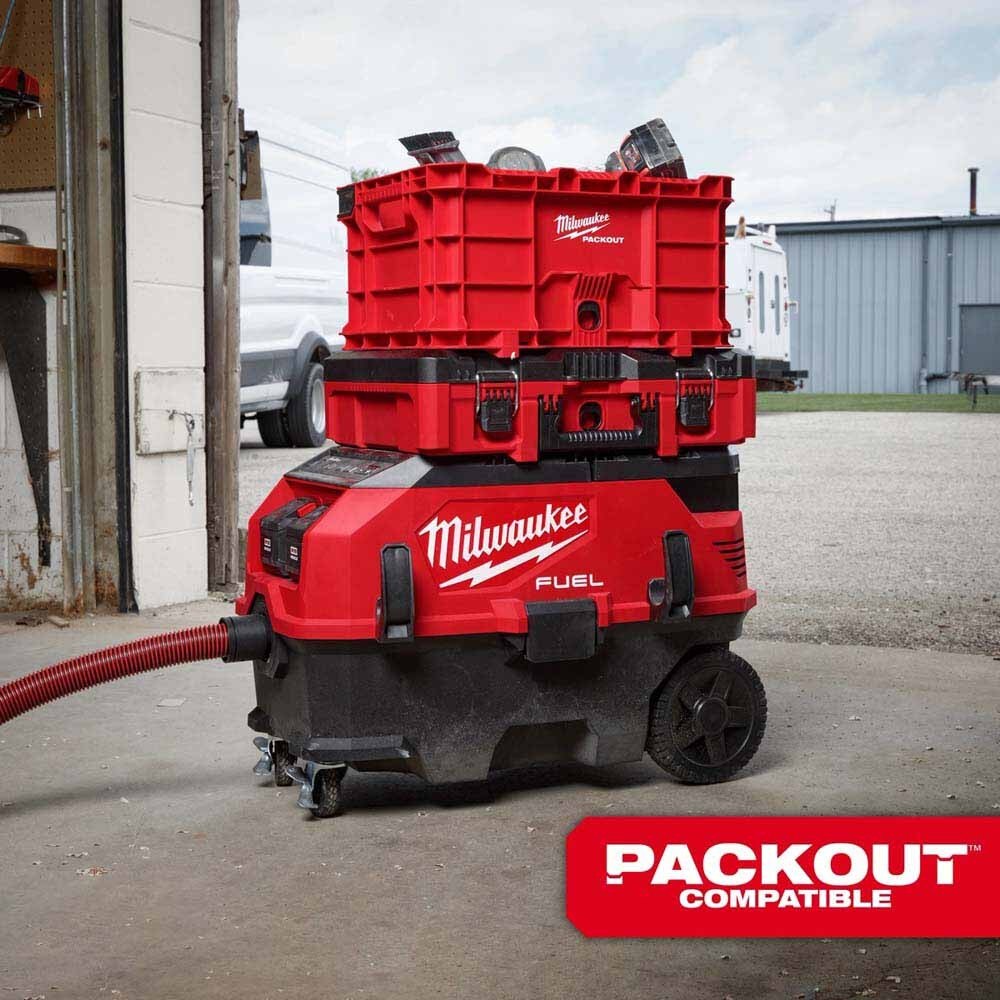 Milwaukee 0888-22HD M18 FUEL 9 Gallon Dual Battery Dust Extractor Kit with PACKOUT Compatibility - 7