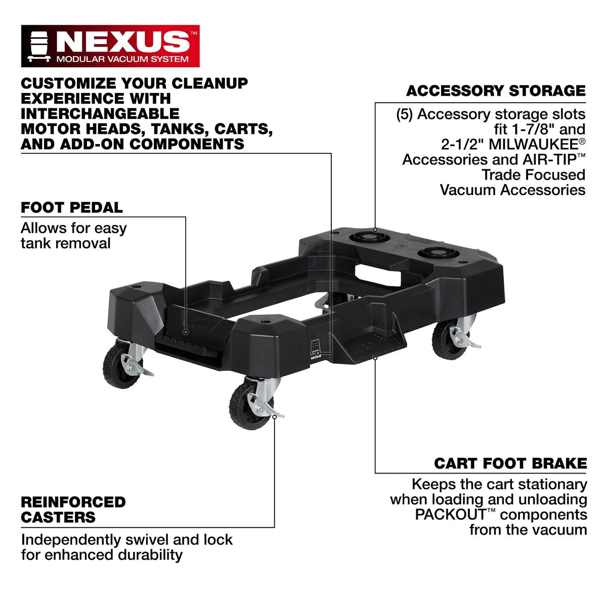 Milwaukee 0943-20 NEXUS Wet/Dry Vacuum Cart - 3