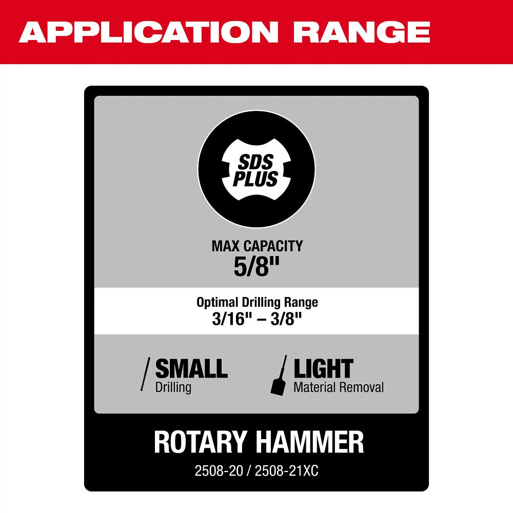Milwaukee 2508-20 M12 FUEL 5/8" SDS Plus Rotary Hammer - 7