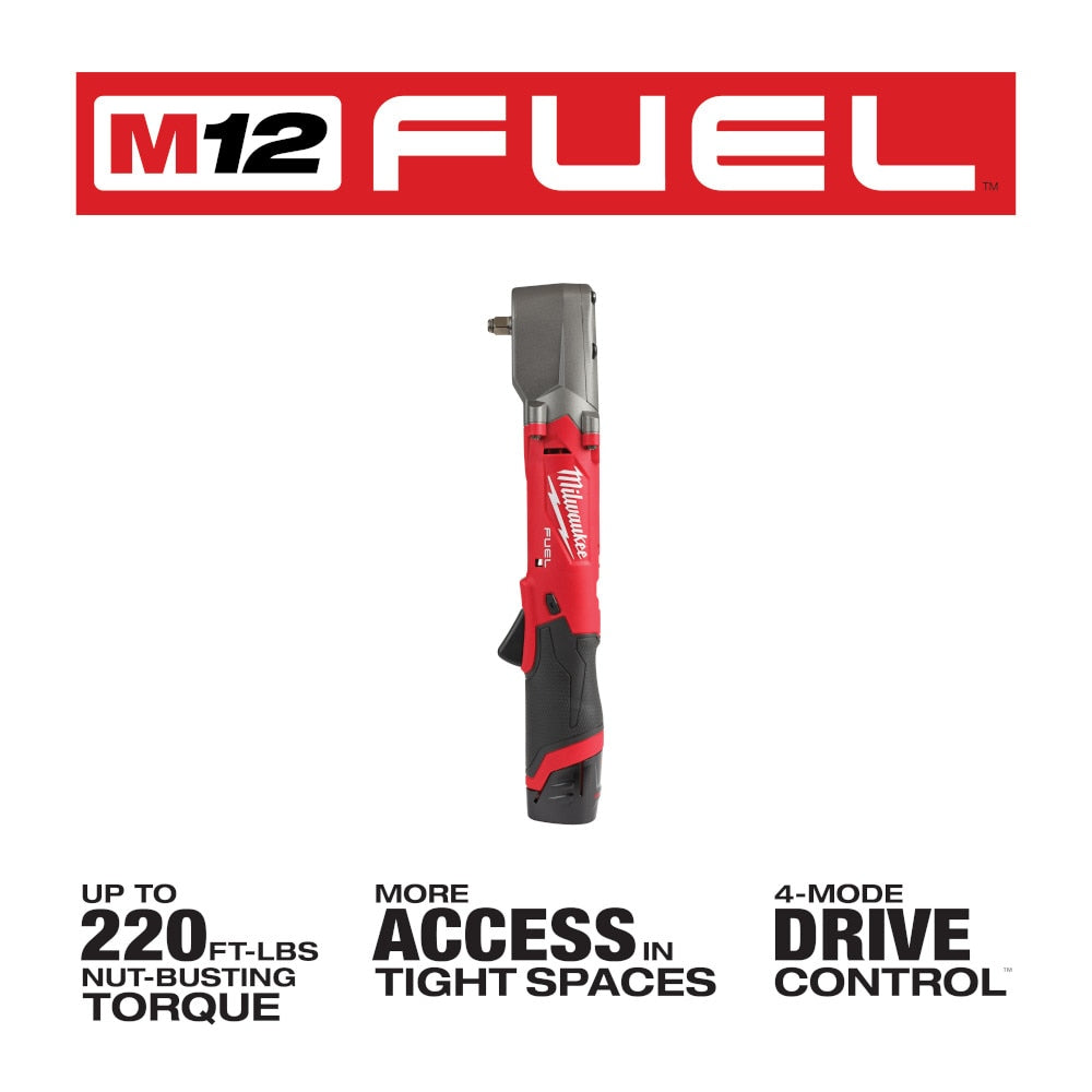 Milwaukee 2564-22 M12 FUEL 3/8" Right Angle Impact Wrench Kit - 3