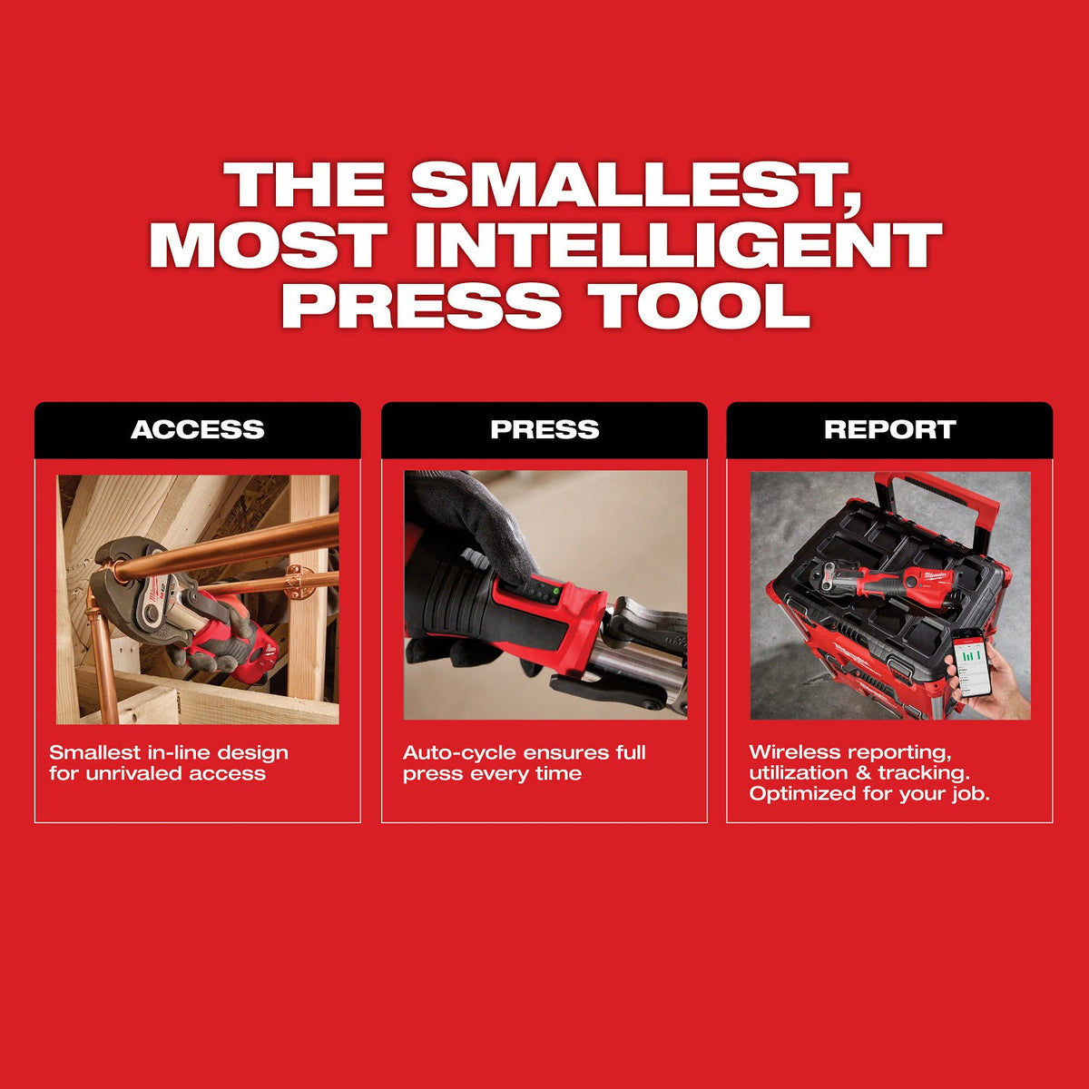 Milwaukee 2573-22 M12 FORCE LOGIC Press Tool Kit with ONE-KEY 1/2 in. to 1 in. CTS-V Jaws (2 Batteries) - 6