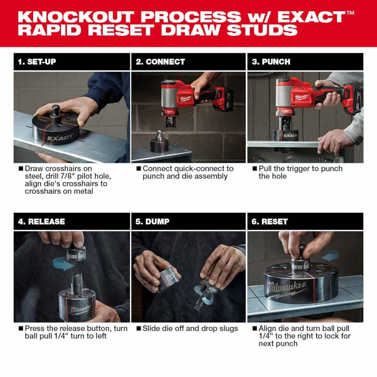 Milwaukee 2676-02 M18 FORCE LOGIC 10 Ton Knockout Tool 1/2" to 2" - 4