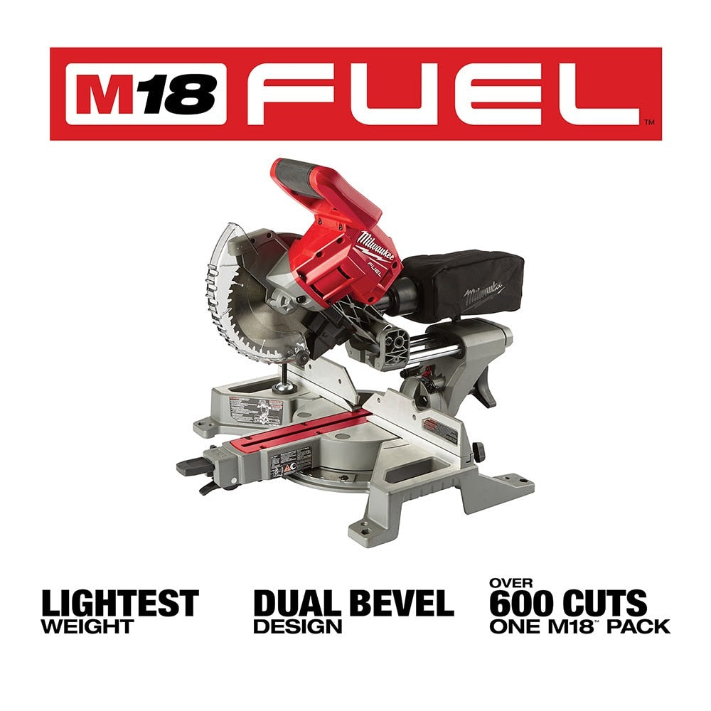 Milwaukee 2733-80 M18 FUEL 7-1/4" Dual Bevel Sliding Compound Miter Saw Bare Tool (Reconditioned) - 2