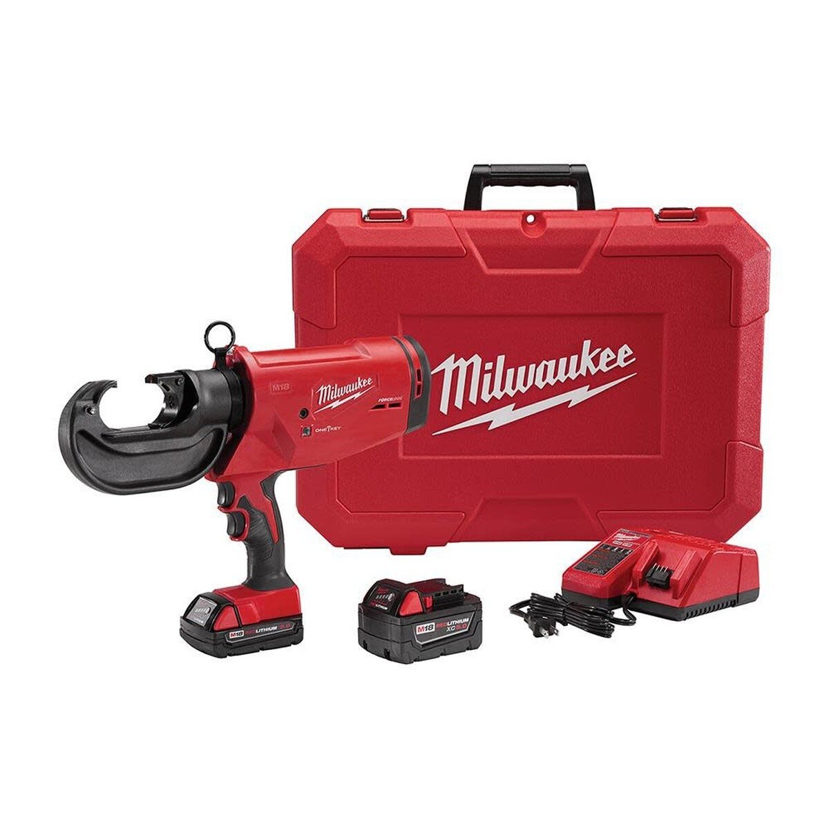 Milwaukee 2779-82 11" M18 FORCE LOGIC 750 MCM Crimper Kit with Batteries Charger Case (2 Batteries)