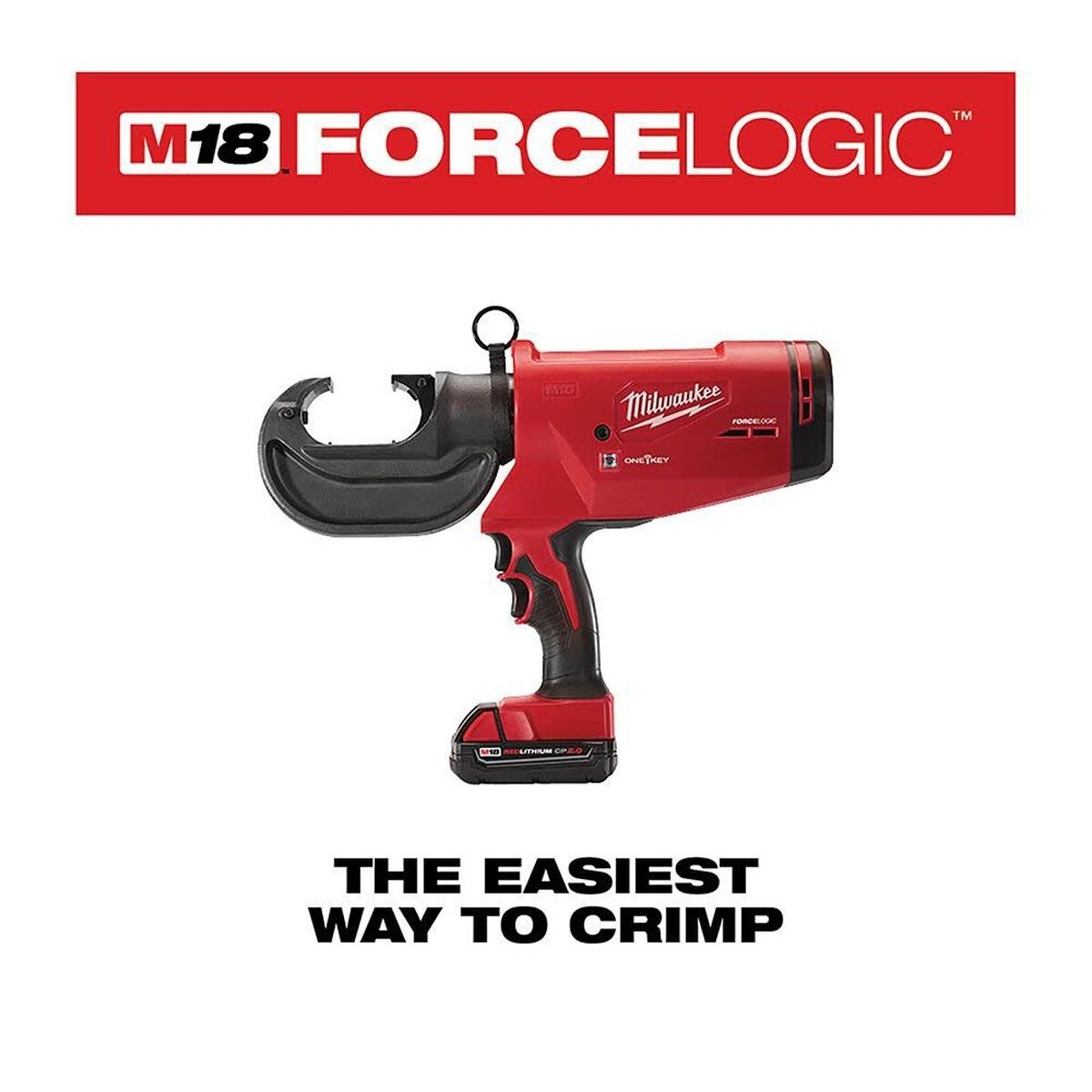 Milwaukee 2779-82 11" M18 FORCE LOGIC 750 MCM Crimper Kit with Batteries Charger Case (2 Batteries) - 5