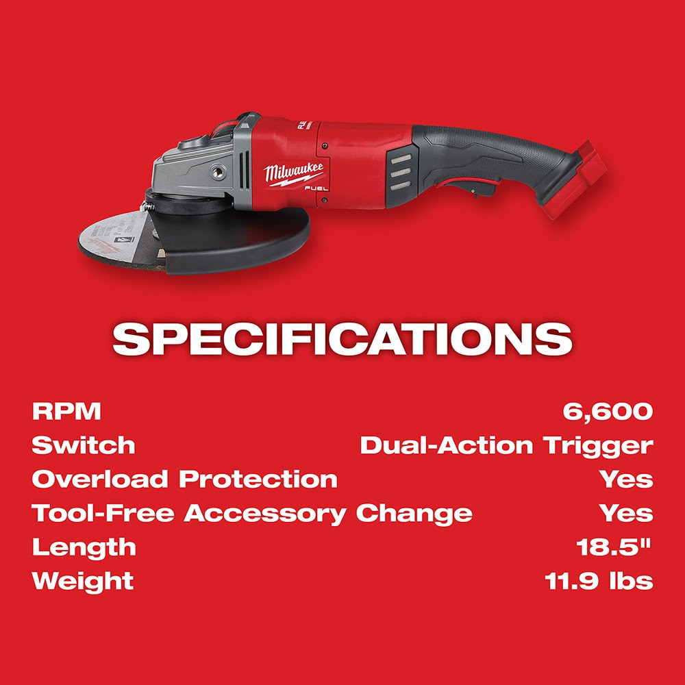 Milwaukee 2785-80 M18 FUEL 7" to 9" Large Angle Grinder (Reconditioned) - 8