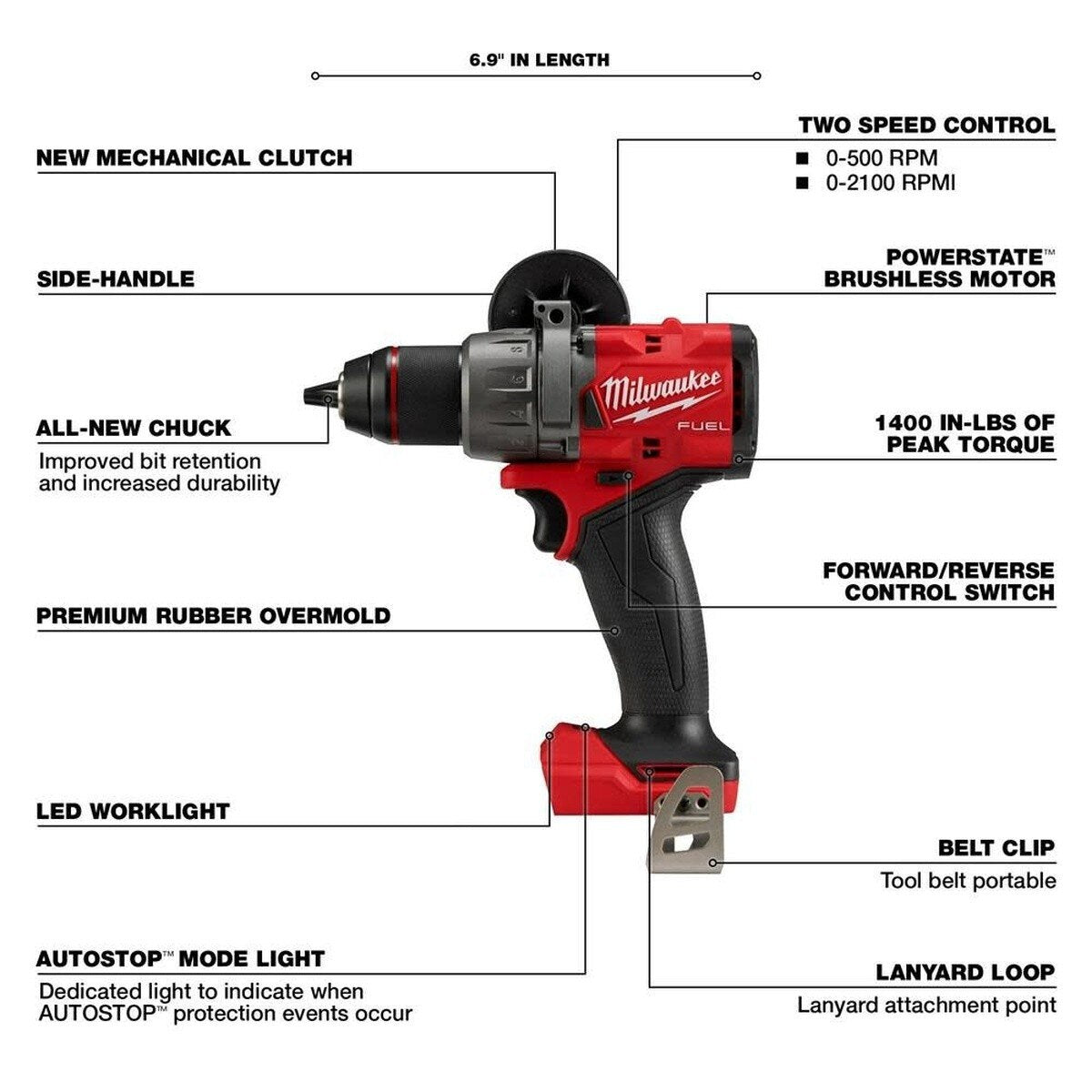 Milwaukee 2903-80 M18 FUEL 1/2" Brushless Cordless Drill Driver Bare Tool Reconditioned - 2