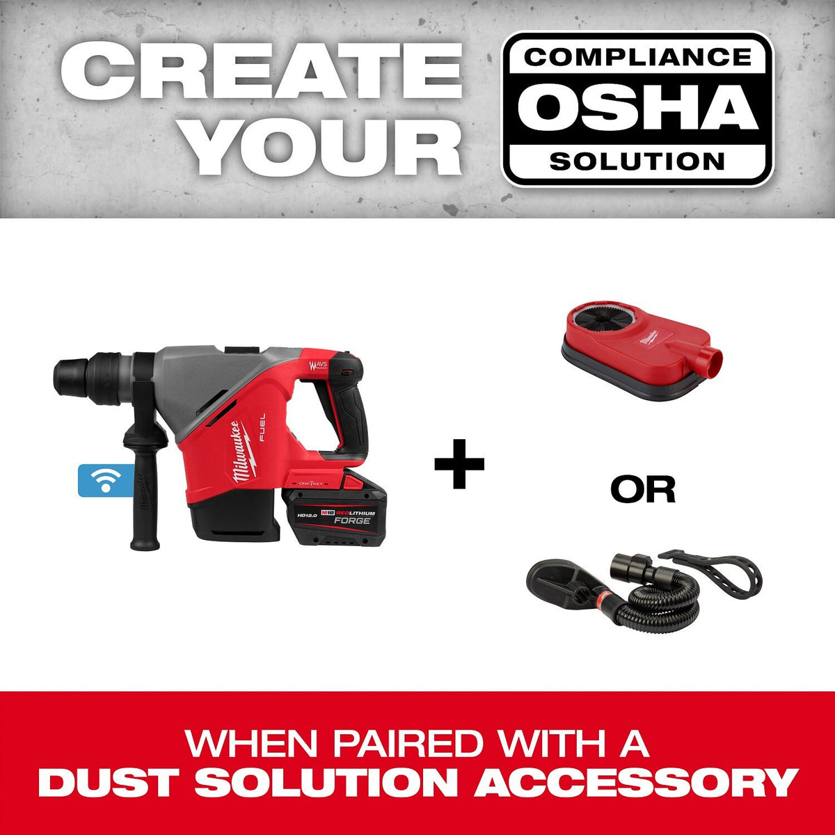 Milwaukee 2917-22HD M18 FUEL 1-9/16" SDS Max Rotary Hammer Kit with ONE KEY (2 Batteries, Charger) - 9