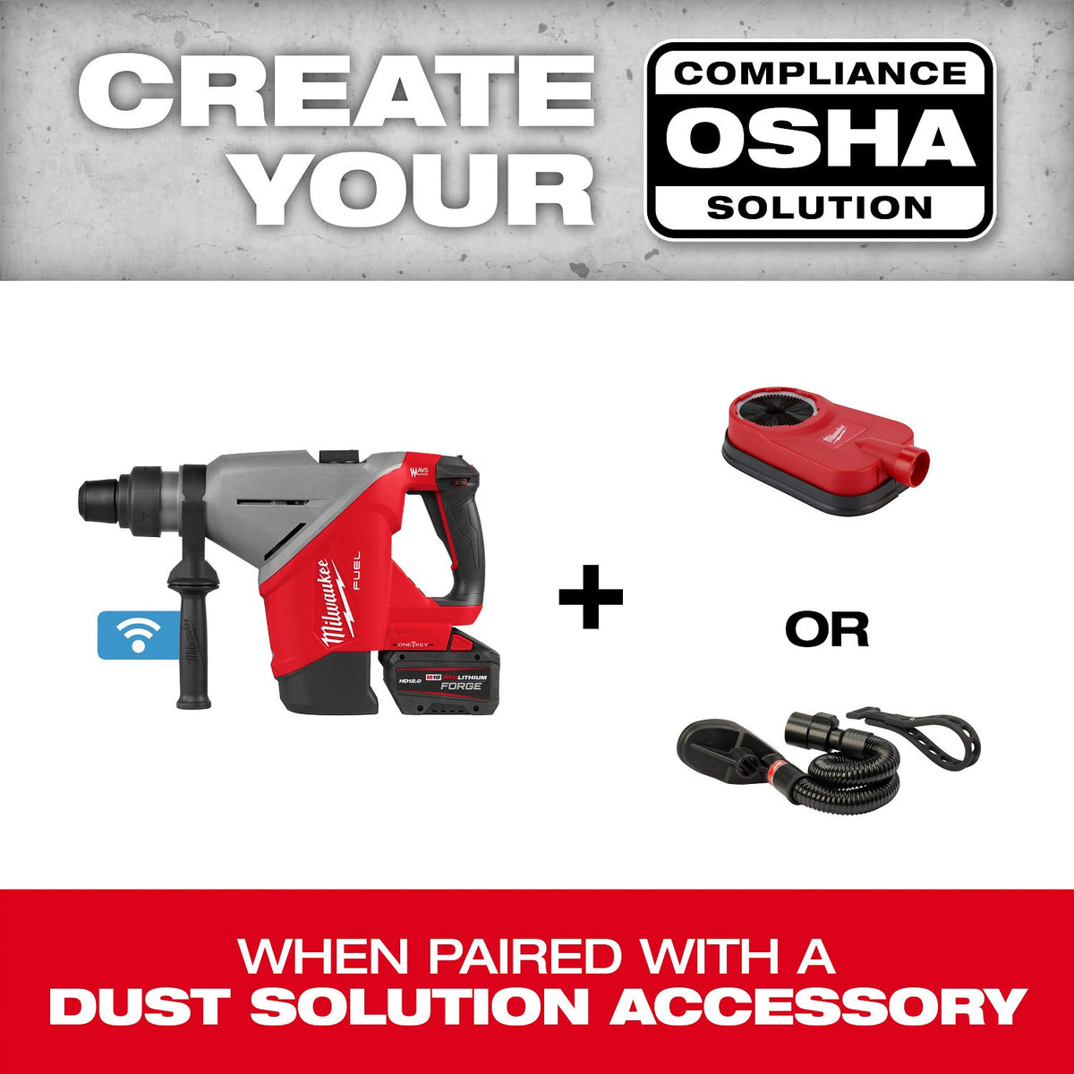 Milwaukee 2918-22HD M18 FUEL 1-3/4" SDS MAX Rotary Hammer Kit with ONE-KEY (2 Batteries, Charger) - 9