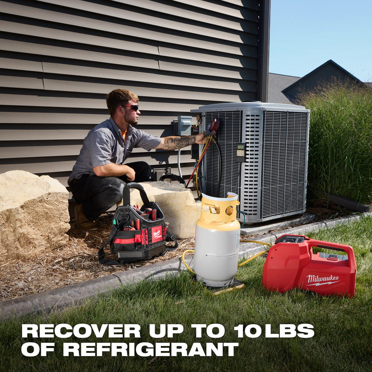 Milwaukee 2938-21 M18 Brushless Refrigerant Recovery Machine Kit with 12.0Ah Battery and Rapid Charger (2 Mesh Filter Screens) - 6